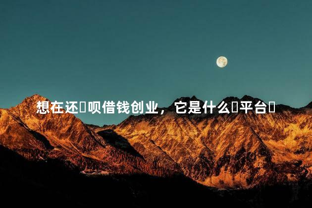 想在还‏呗借钱创业，它是什么‏平台‏的啊