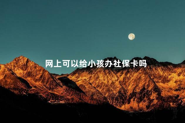 网上可以给小孩办社保卡吗