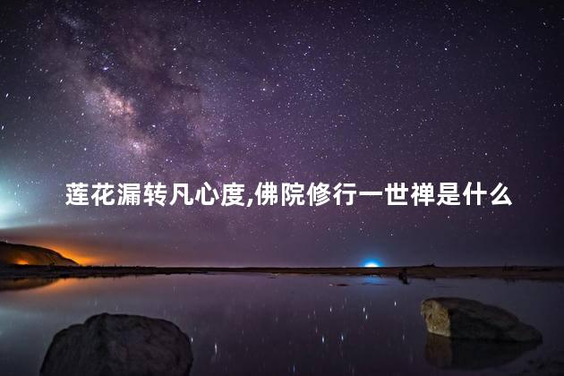 莲花漏转凡心度,佛院修行一世禅是什么意思